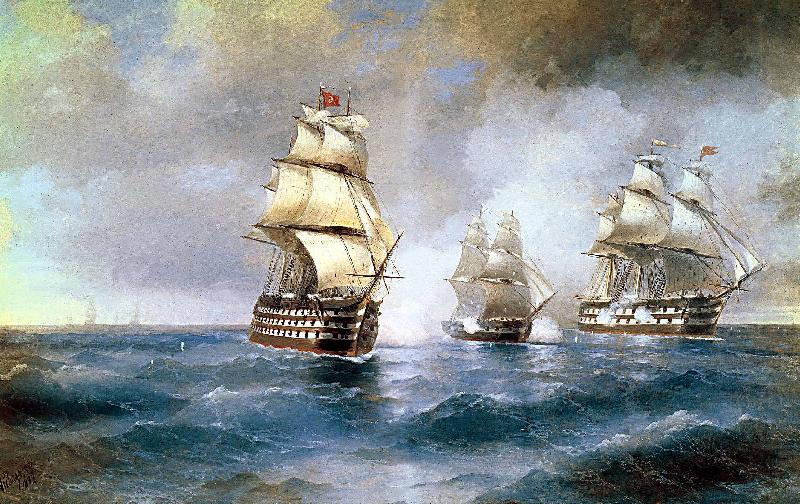 Two Turkish Ships, Ivan Aivazovsky